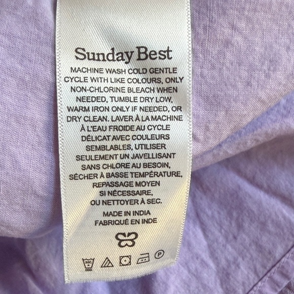 Sunday Best Lavender Smocked Puff Sleeve Mini Dress Size S - Picture 4 of 7